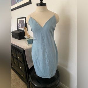 New Sparkle "Lovely Day" Powder Blue Spaghetti Strap dress